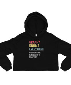 Grampy Knows Everything T-Shirt Crop Hoodie